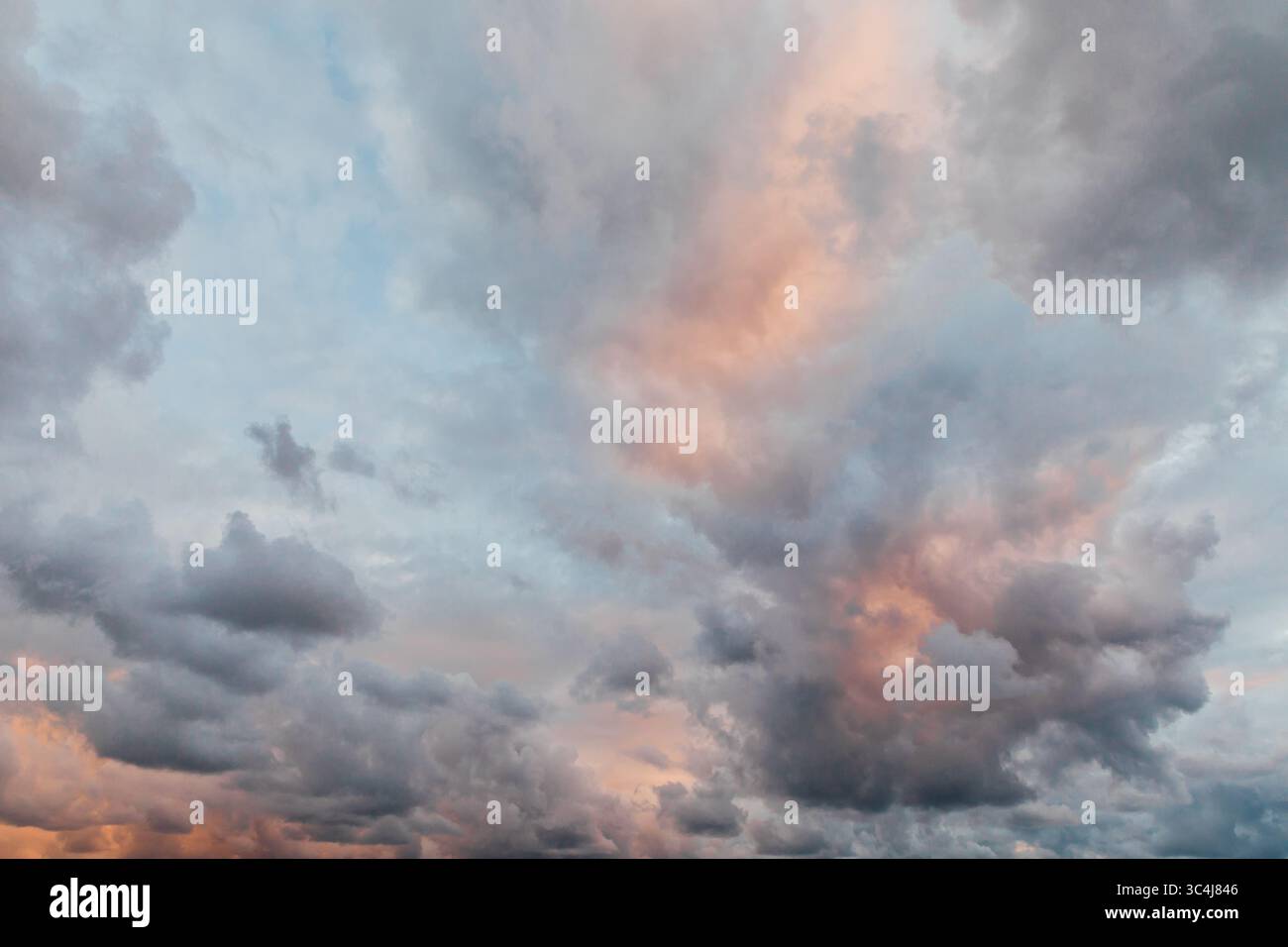 gray sunset sky with clouds Stock Photo - Alamy