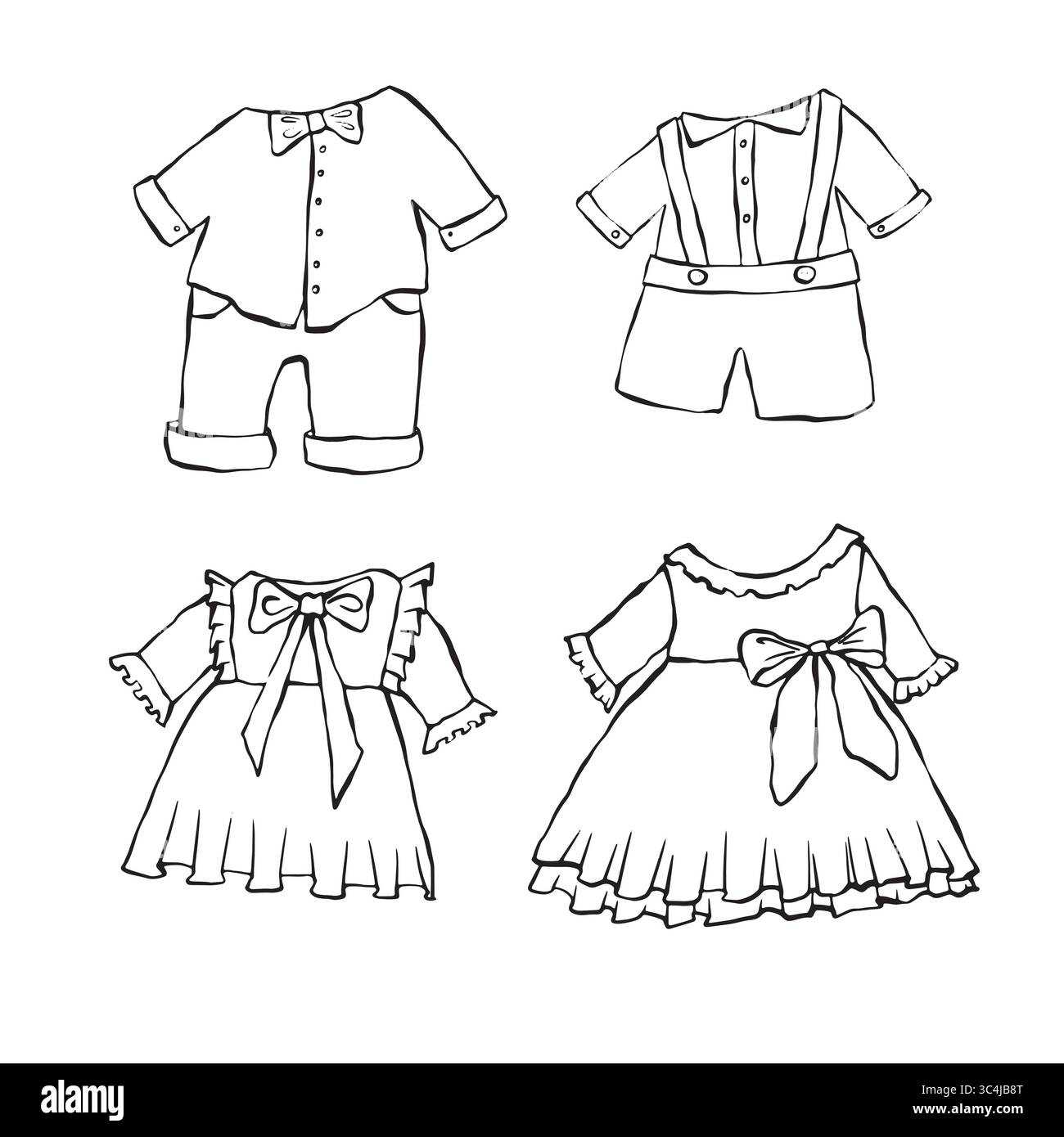 Cute clothes vector set for children Stock Vector