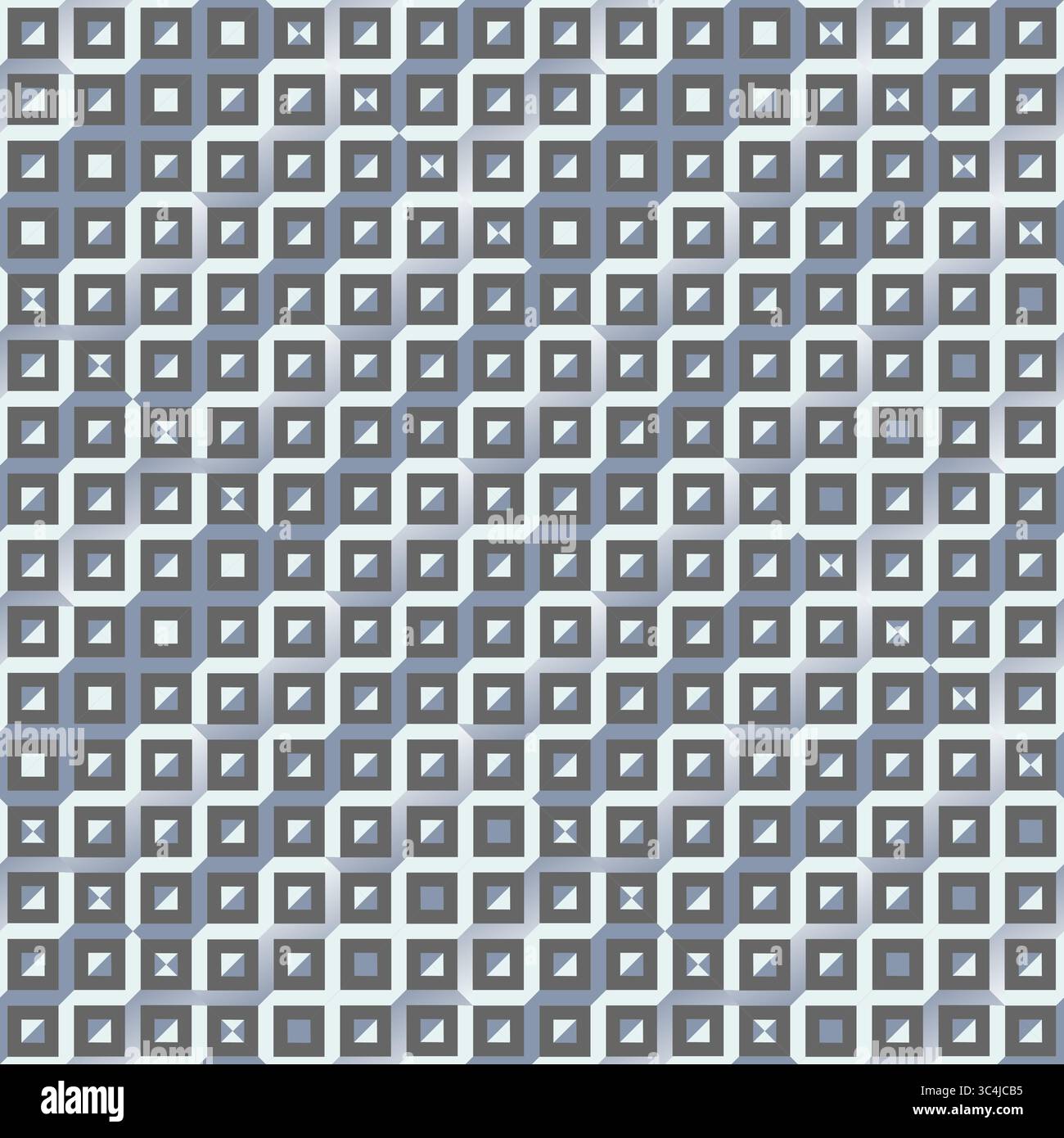Seamless geometric pattern with isometric cube tiles in gray tones Stock Vector