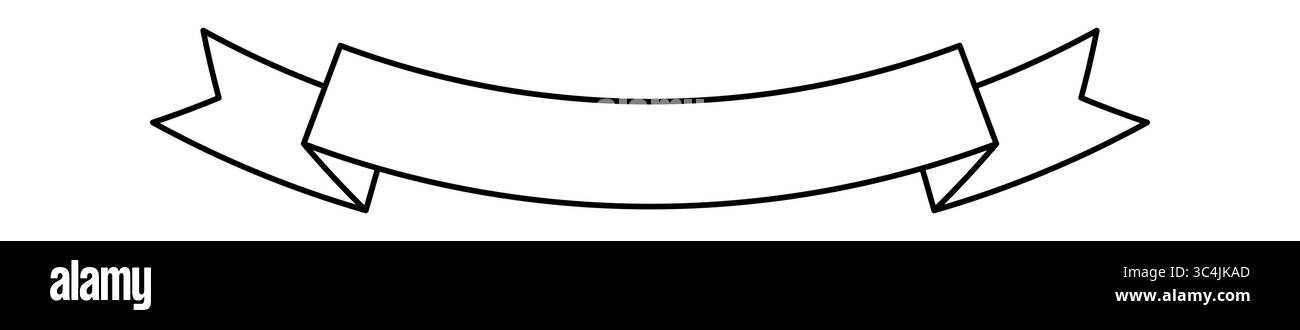 Ribbon Banner Line Art icon. Vector illustration Stock Vector Image ...