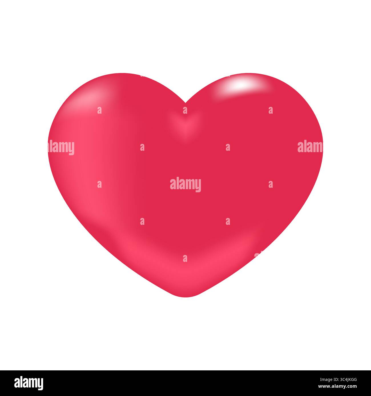 Red heart. Realistic 3d design icon heart symbol love. Vector ...
