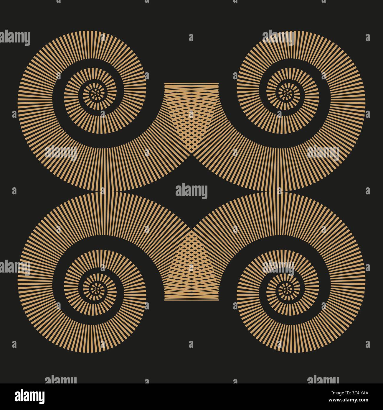 Abstract spiral patterns. Geometric swirl forms. Optical art Vector. Modern decorative elements. Stock Vector