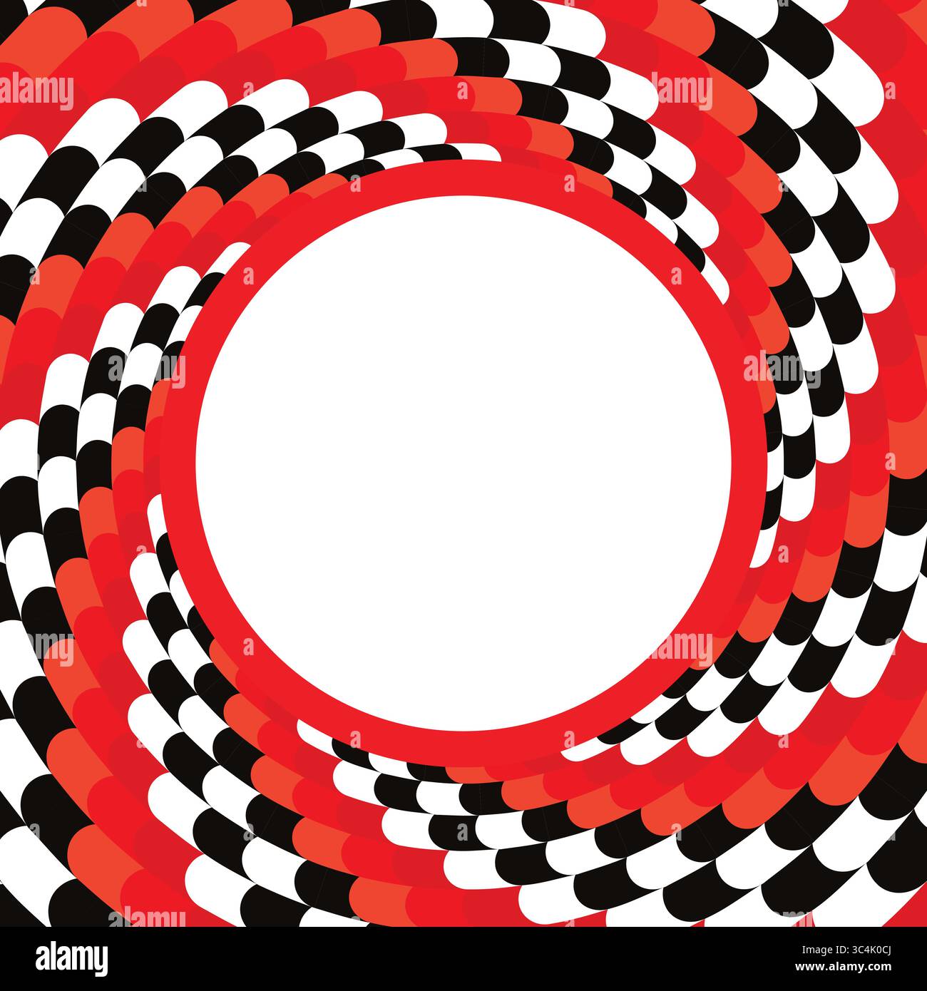 Speed racing checkered flag, spiral hypnotic swirl background, optical illusion movement, vector illustration opt art style, abstract geometric, psych Stock Vector