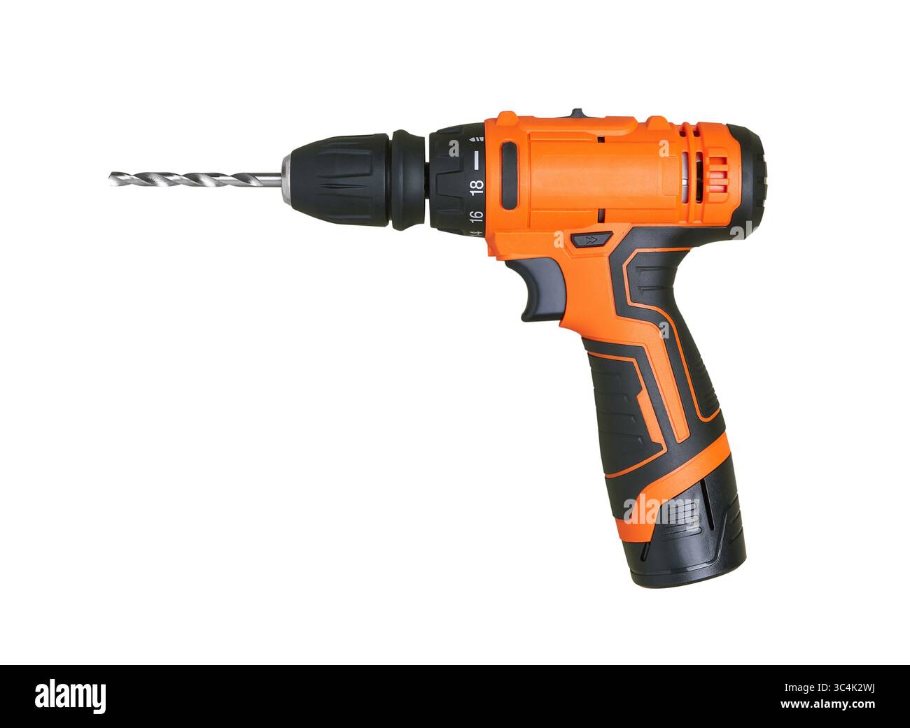 Battery screwdriver or drill, isolated on white background Stock Photo