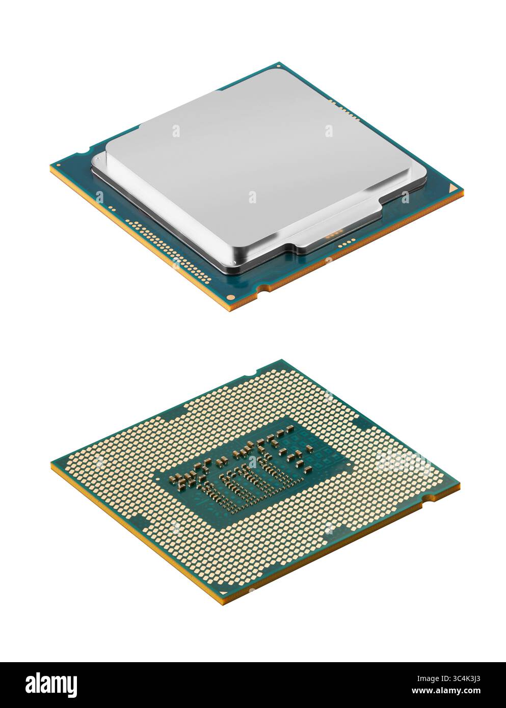 Computer processors CPU isolated on white background Stock Photo