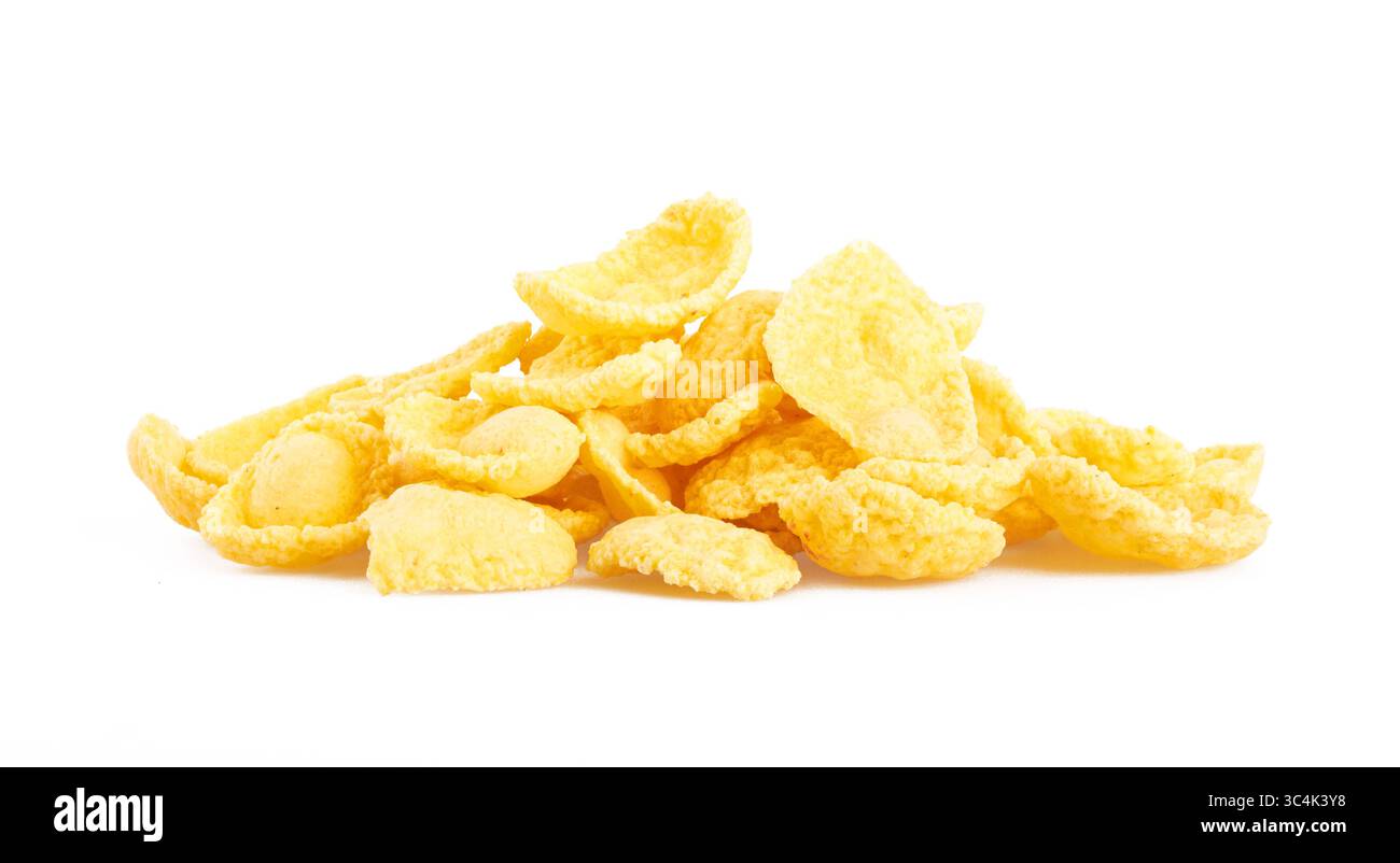 Corn flakes isolated on white background Stock Photo
