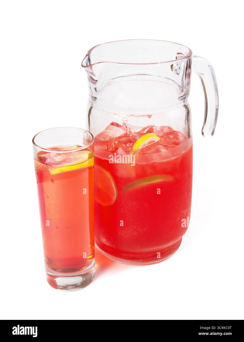 Lemonade Pitcher isolated on white background Stock Photo