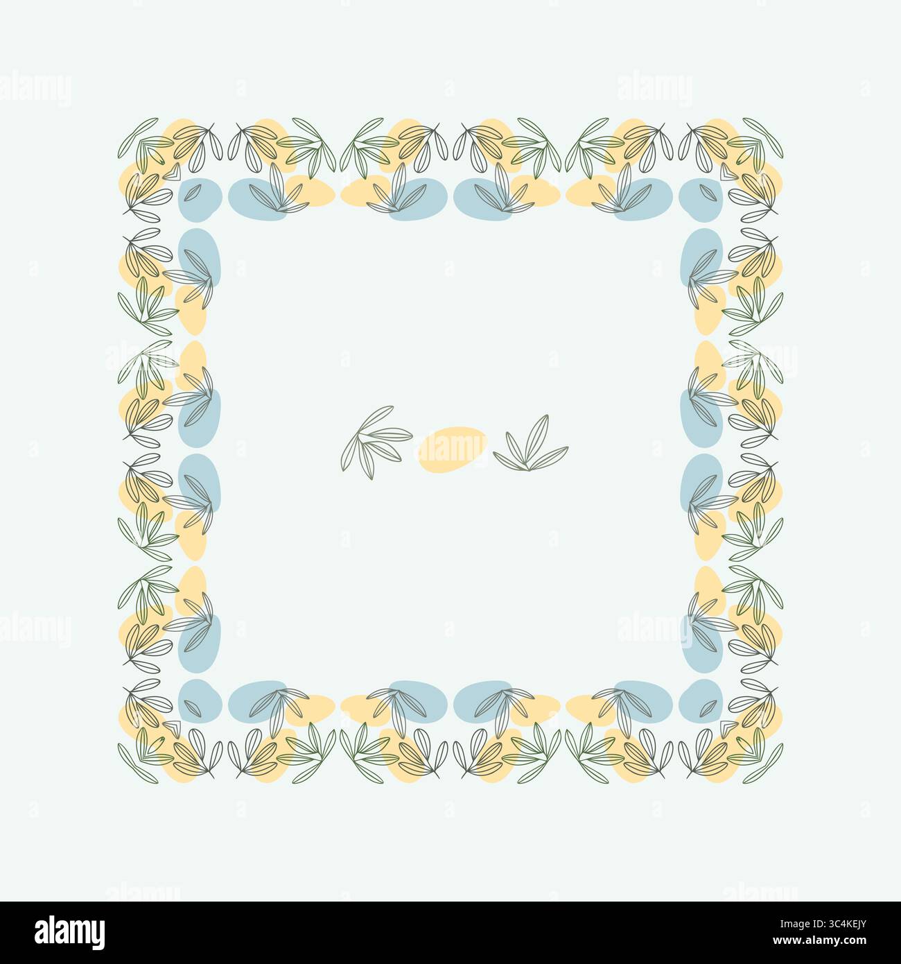 Botanical border frame with abstract leaves and soft shapes Stock ...