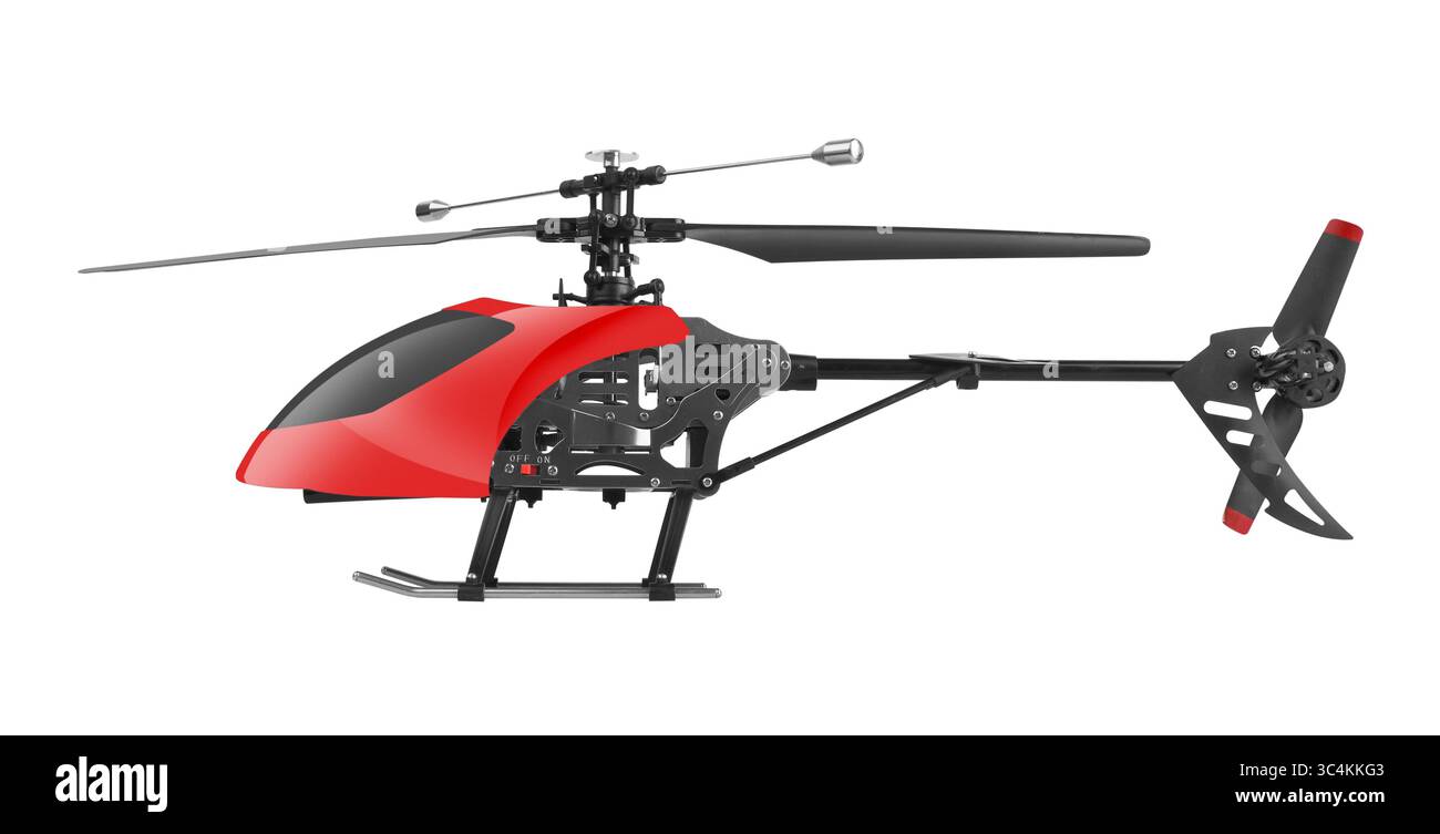 Remote controlled helicopter isolated on white background Stock Photo