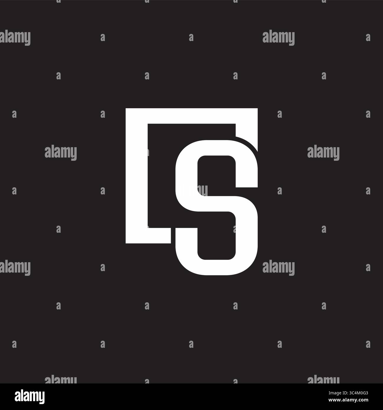 letter s square frame simple geometric logo vector Stock Vector
