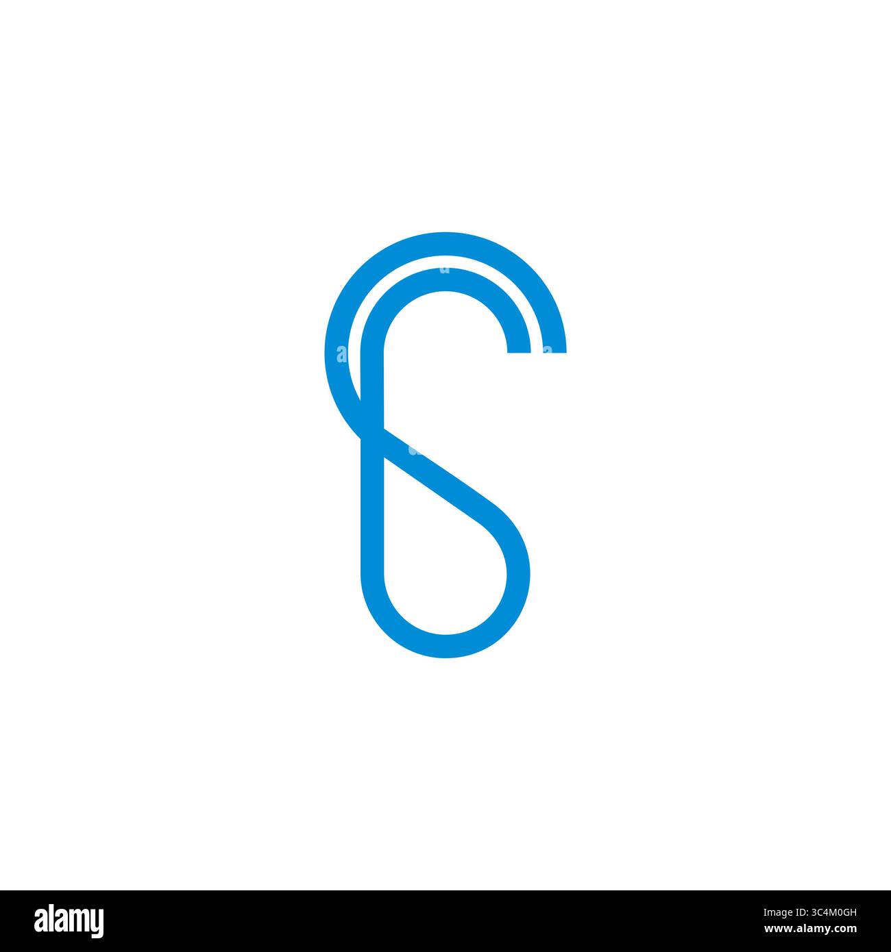 letter sr simple linked geometric lines logo vector Stock Vector