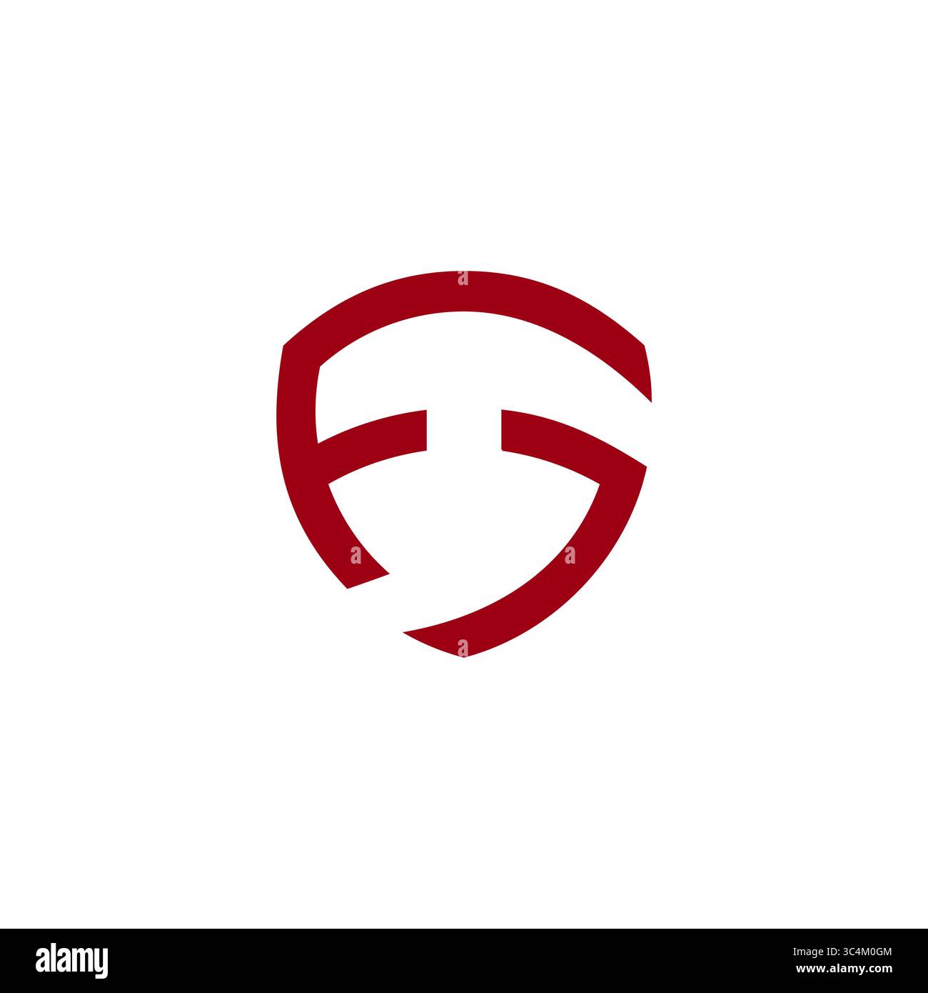 letter fg shield emblem simple geometric logo vector Stock Vector