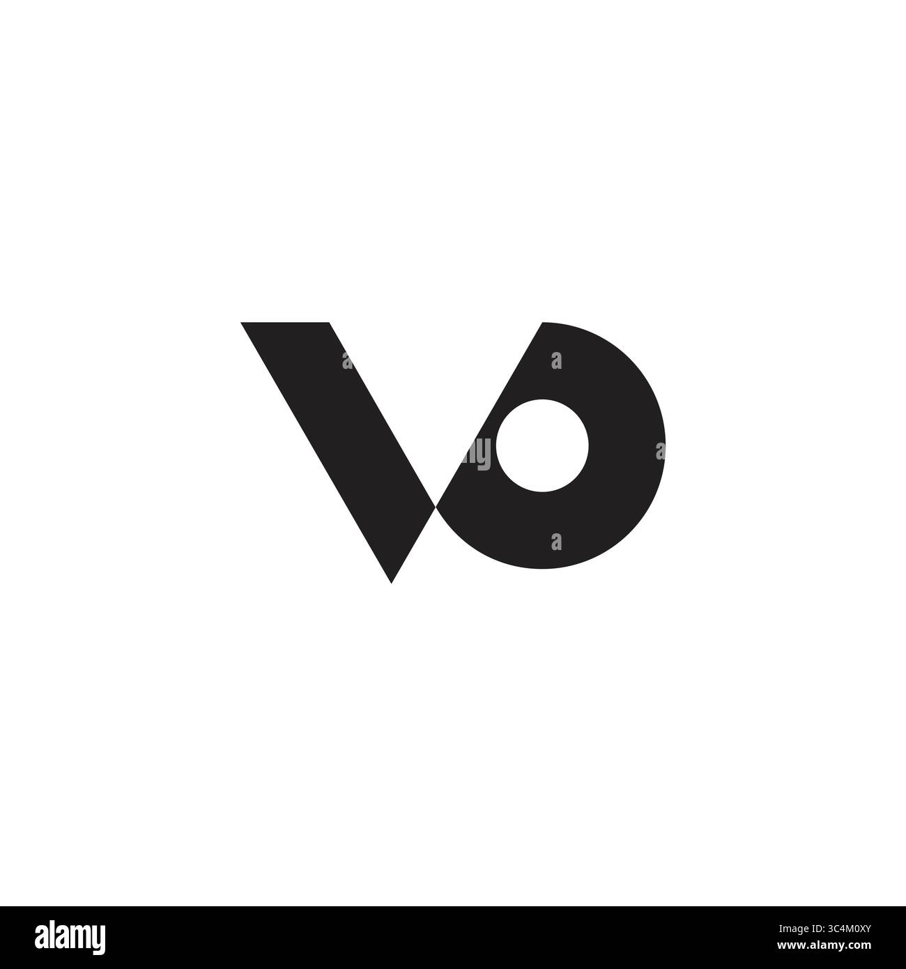letter vo slice simple triangle logo vector Stock Vector