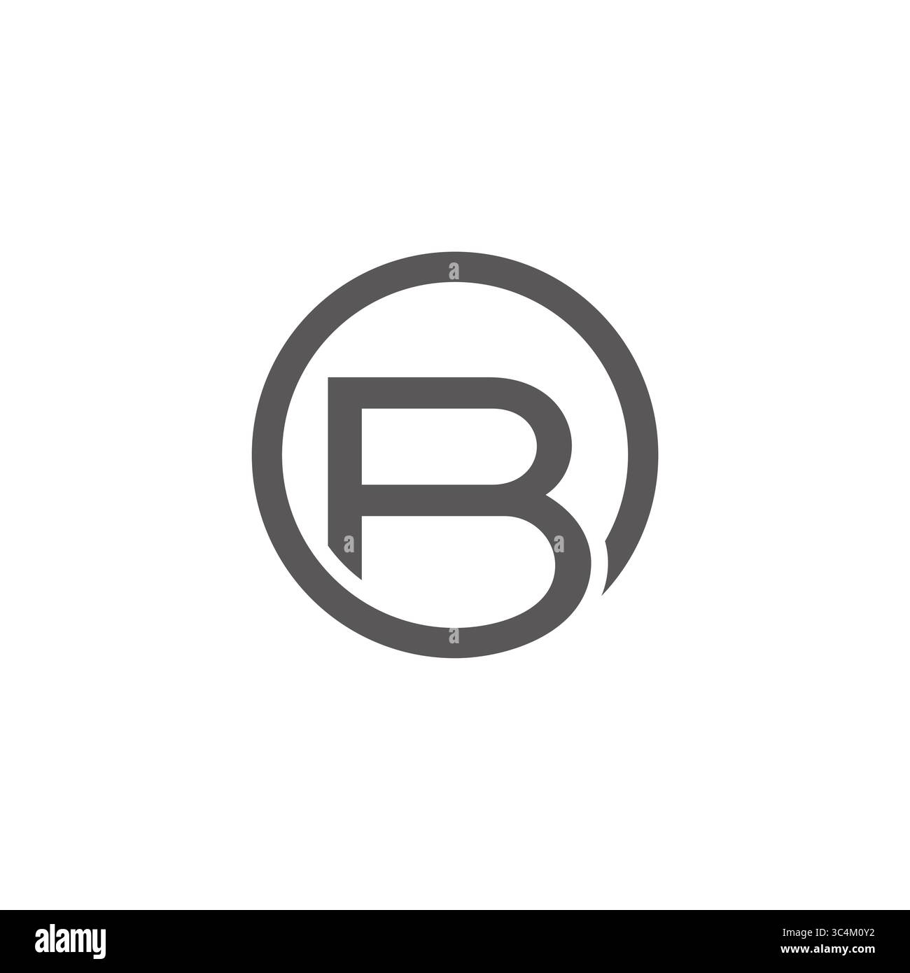 letter bo loop circle geometric round logo vector Stock Vector