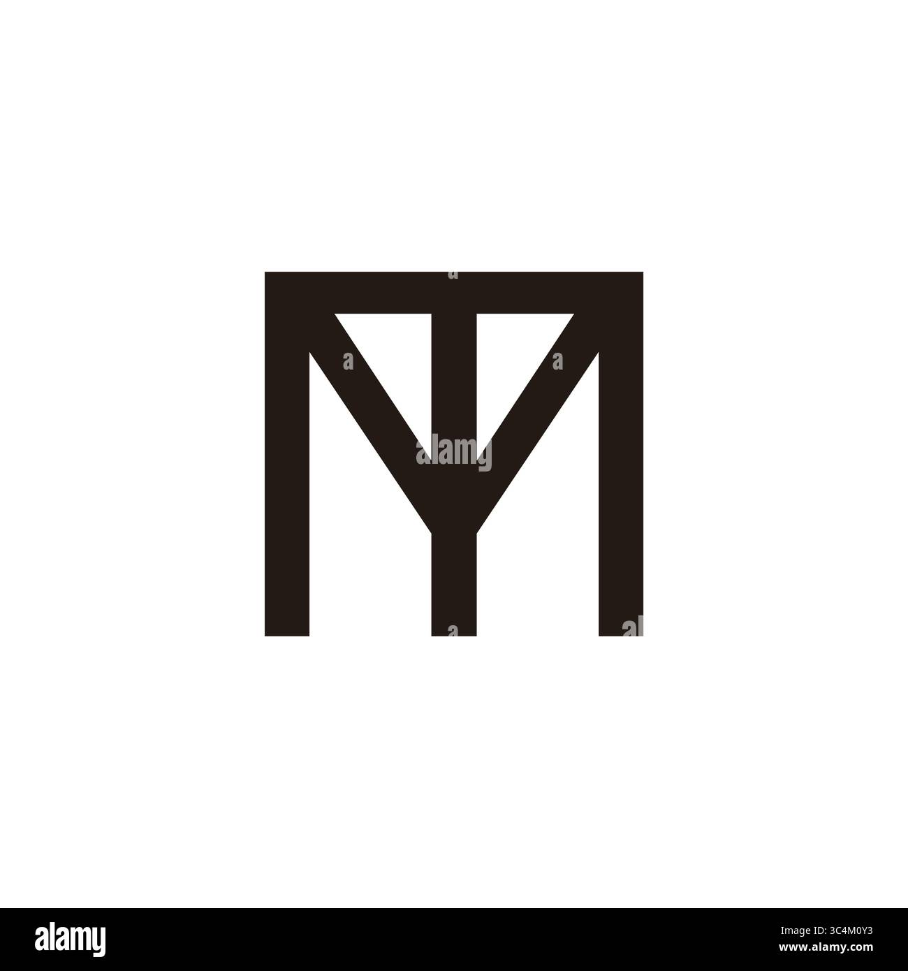 letter mt simple modern geometric lines emblem logo vector Stock Vector