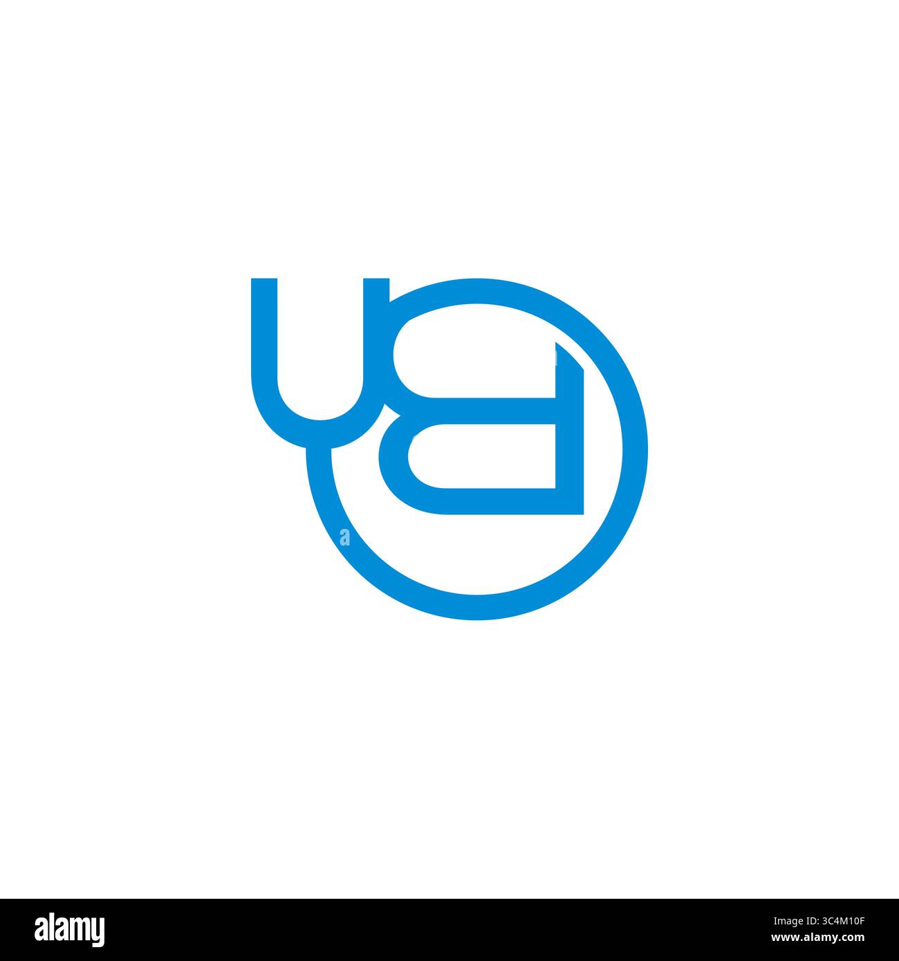 letter ud simple linked circle geometric loop logo vector Stock Vector