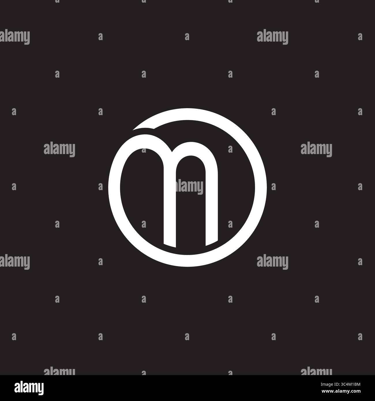 letter md loop round simple geometric linear logo vector Stock Vector