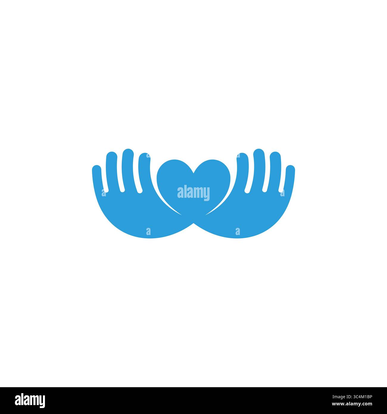 blue waves hand care simple geometric blue logo vector Stock Vector