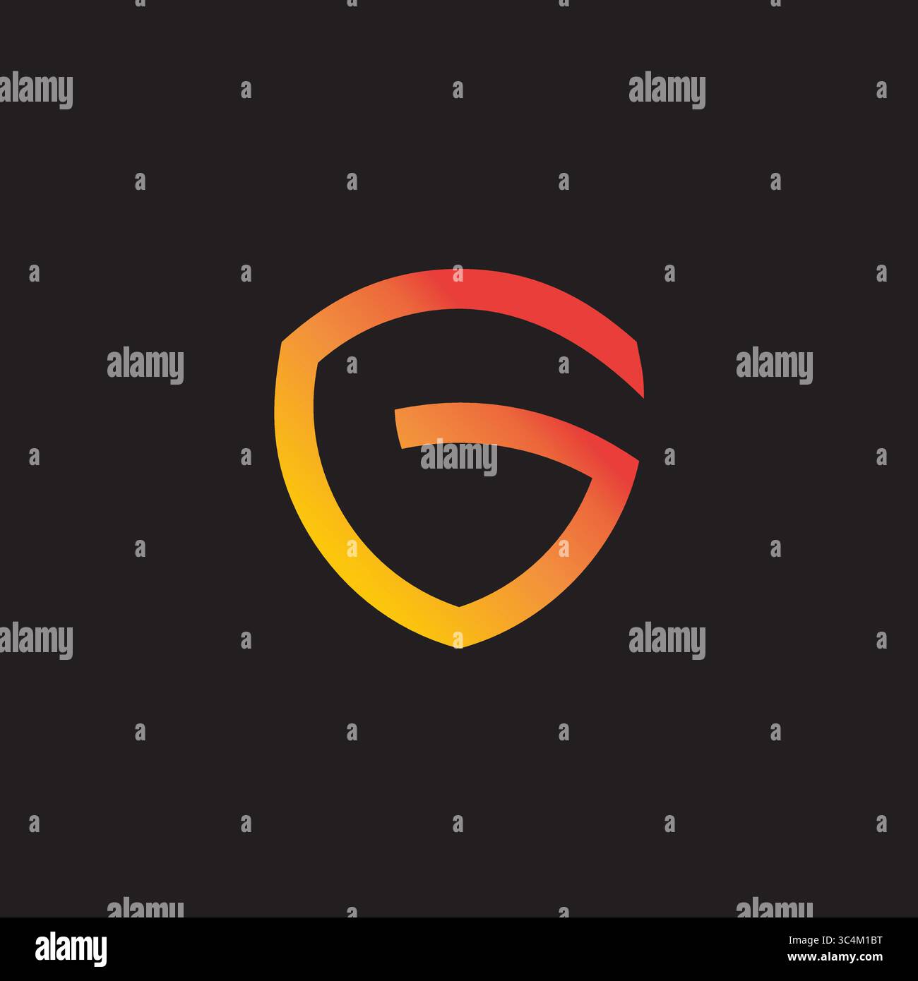 letter g gradient shield geometric emblem line logo vector Stock Vector