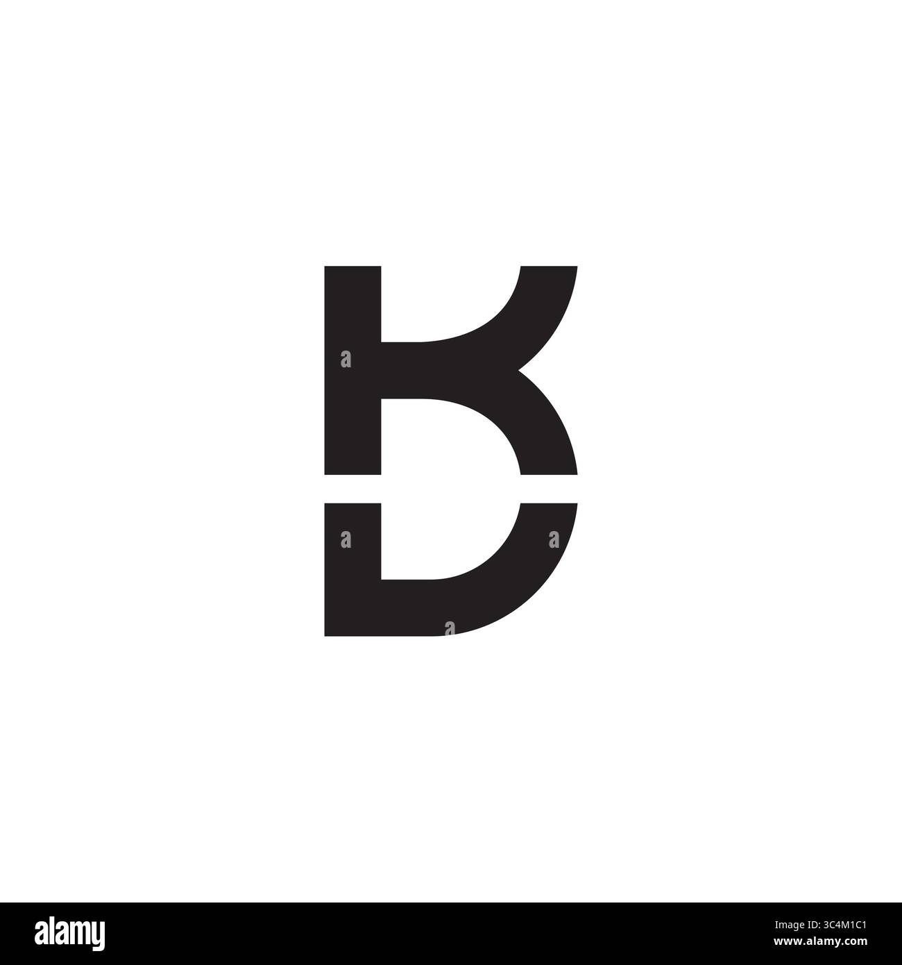 letter kv simple linked slice geometric logo vector Stock Vector