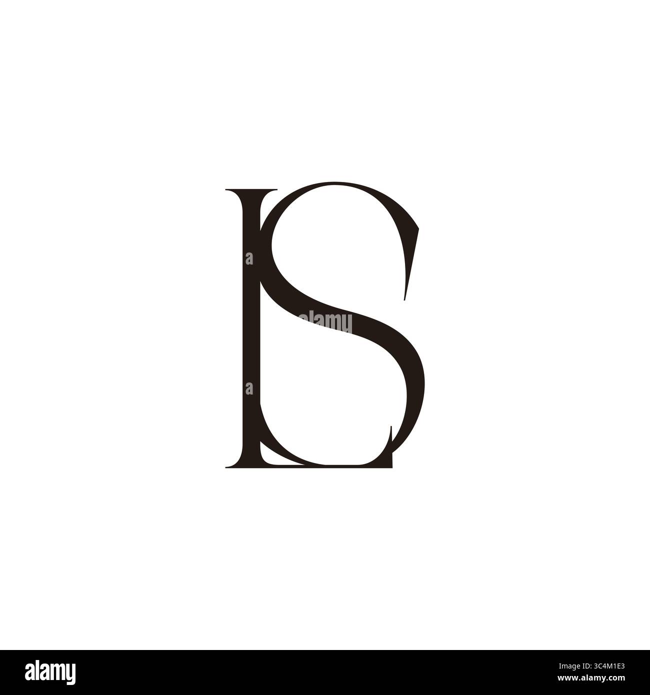 letter ls simple elegant linked black logo vector Stock Vector