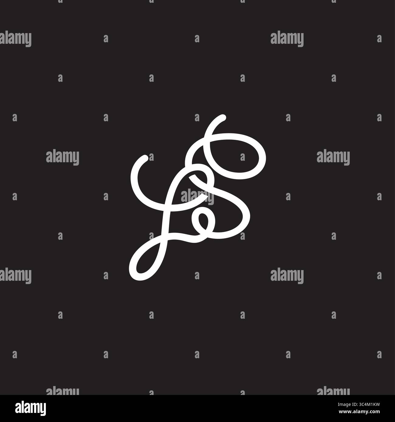 letter ls simple curves linear linked logo vector Stock Vector