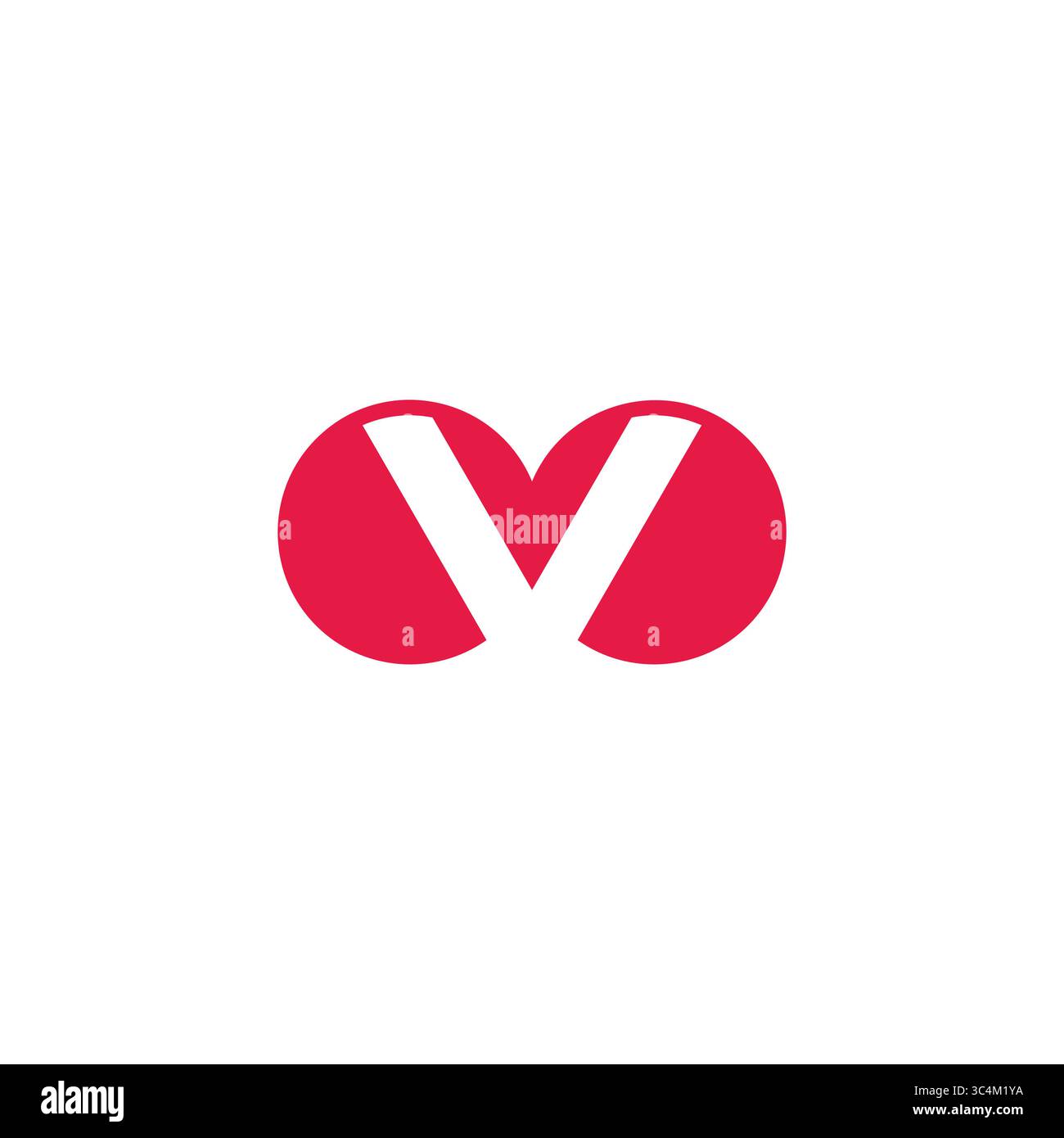 letter vo ov loop simple geometric logo vector Stock Vector