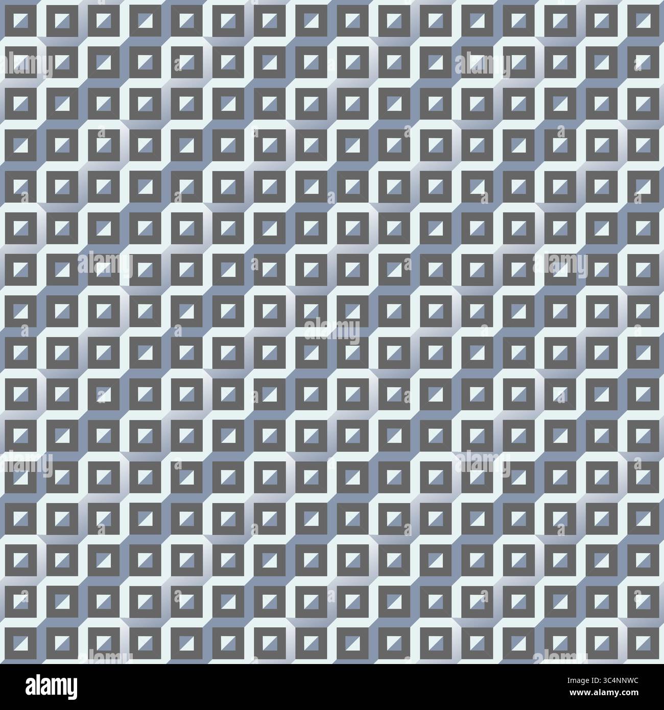 Seamless geometric pattern with isometric cube tiles in gray tones. Stock Vector