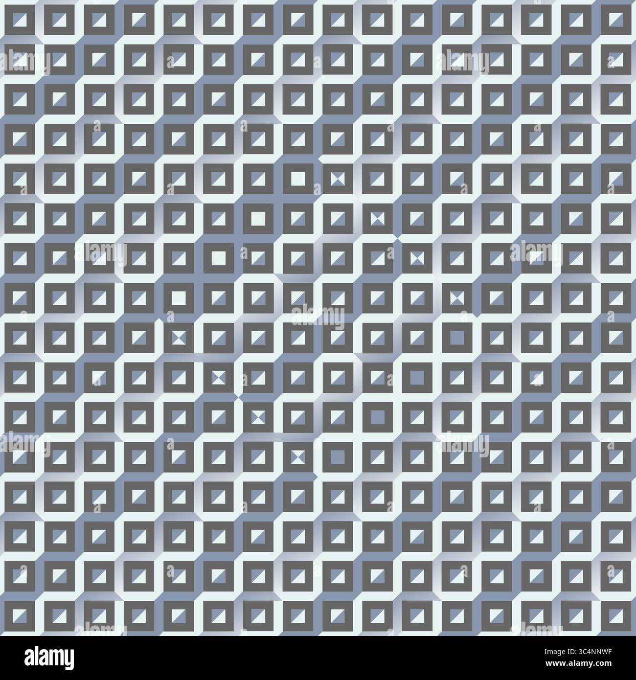 Seamless geometric pattern with isometric cube tiles in gray tones. Stock Vector