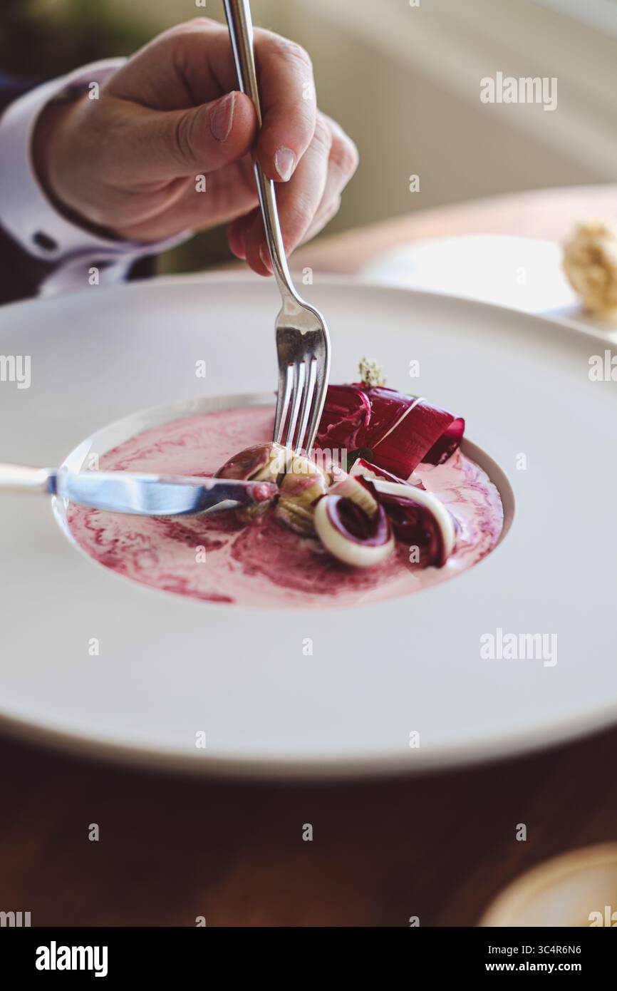 Food photo in a French gourmet restaurant Stock Photo