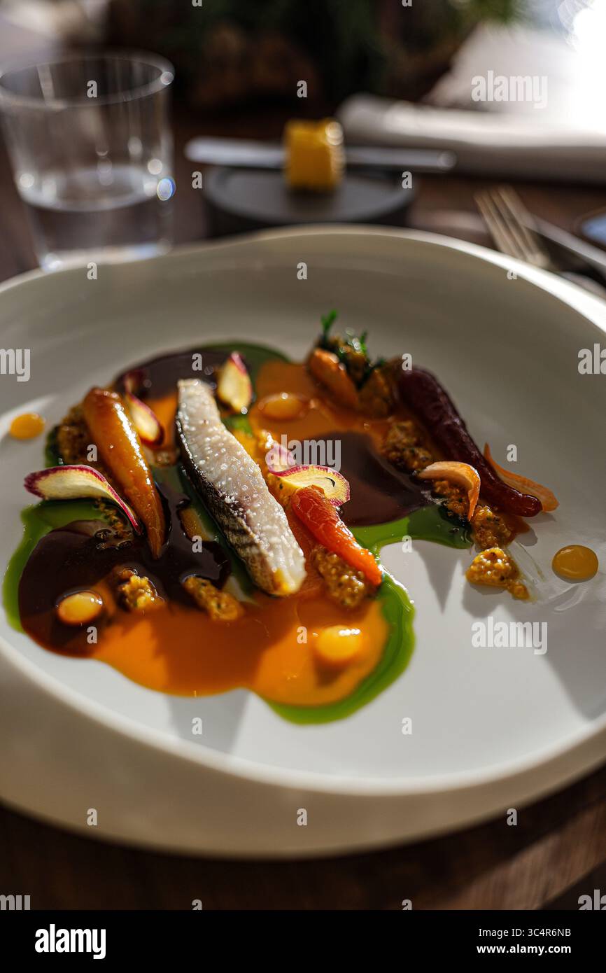 Food photo in a French gourmet restaurant Stock Photo