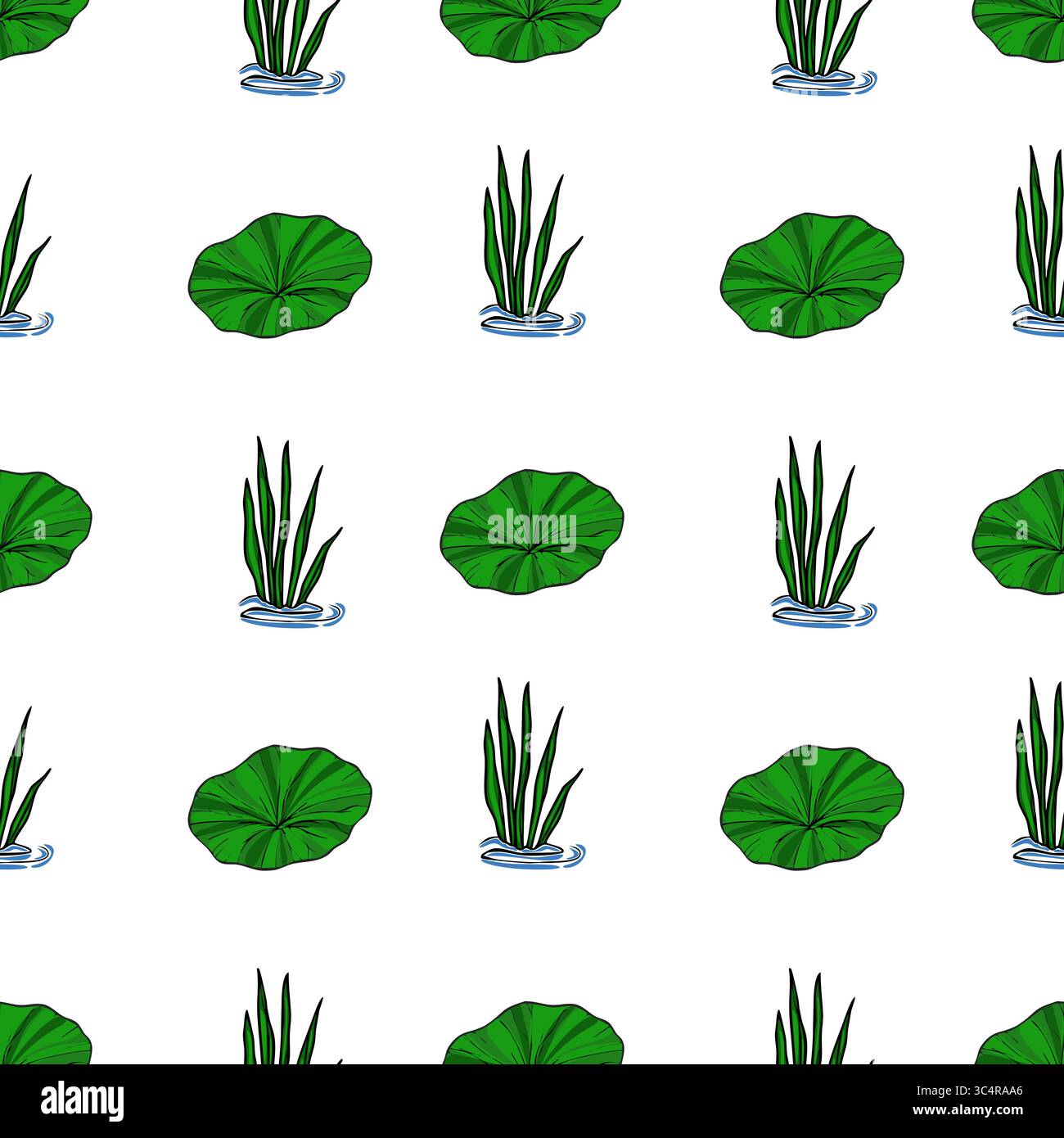 Refreshing Patterns A vibrant vector seamless pattern featuring stylized illustrations of ...