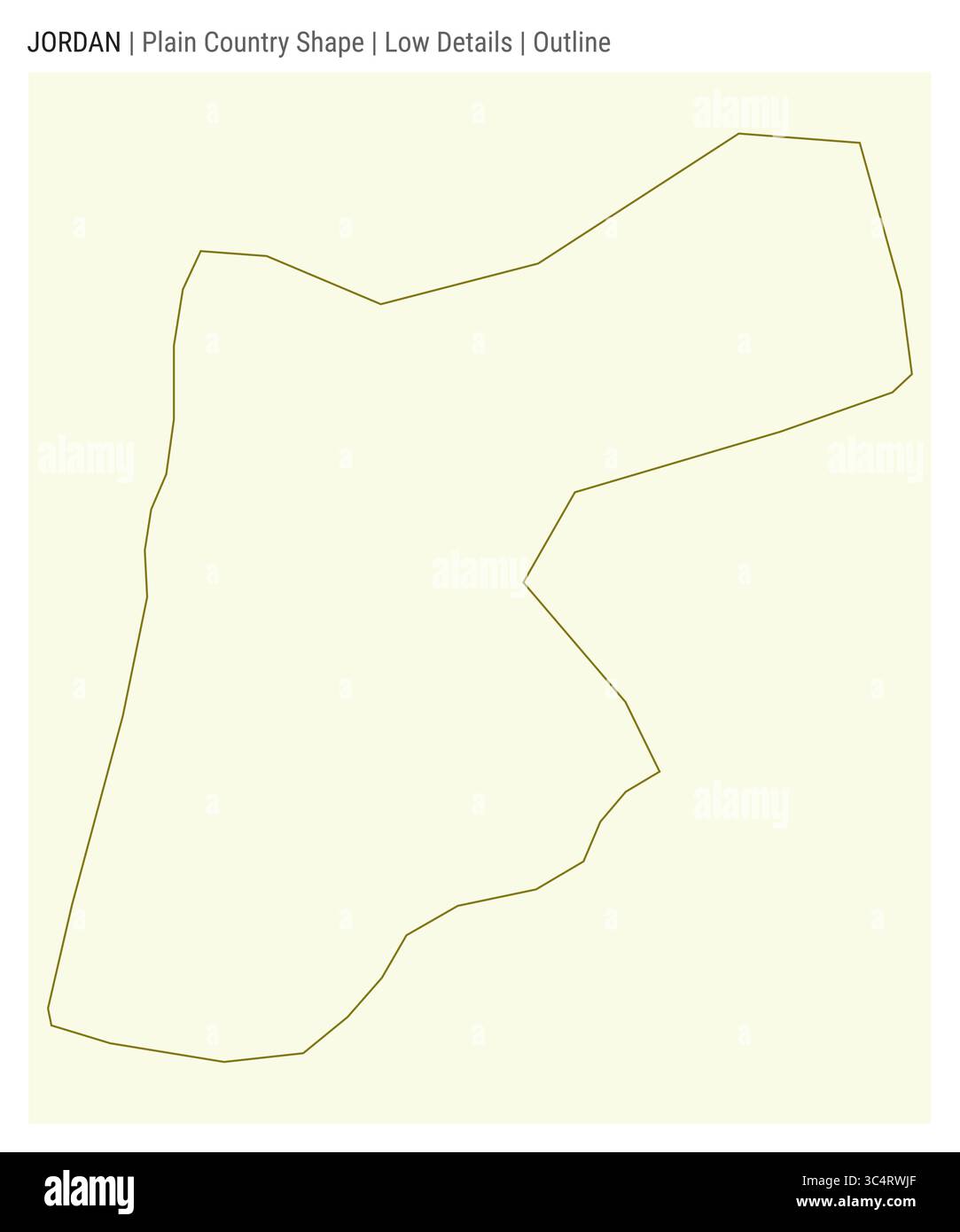 Jordan plain country map. Low Details. Outline style. Shape of Jordan ...