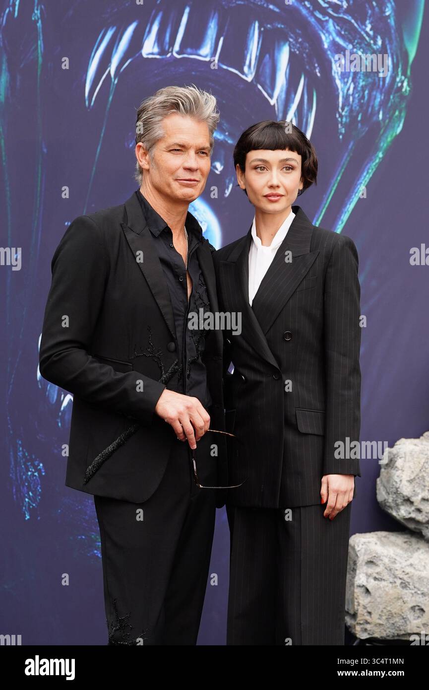 Timothy Olyphant and Sydney Chandler attends the European Premiere of ...