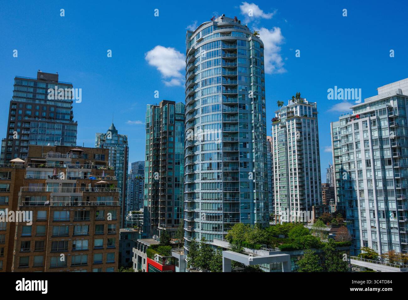 The Atelier condominium & other condos in downtown Vancouver, BC. Stock Photo
