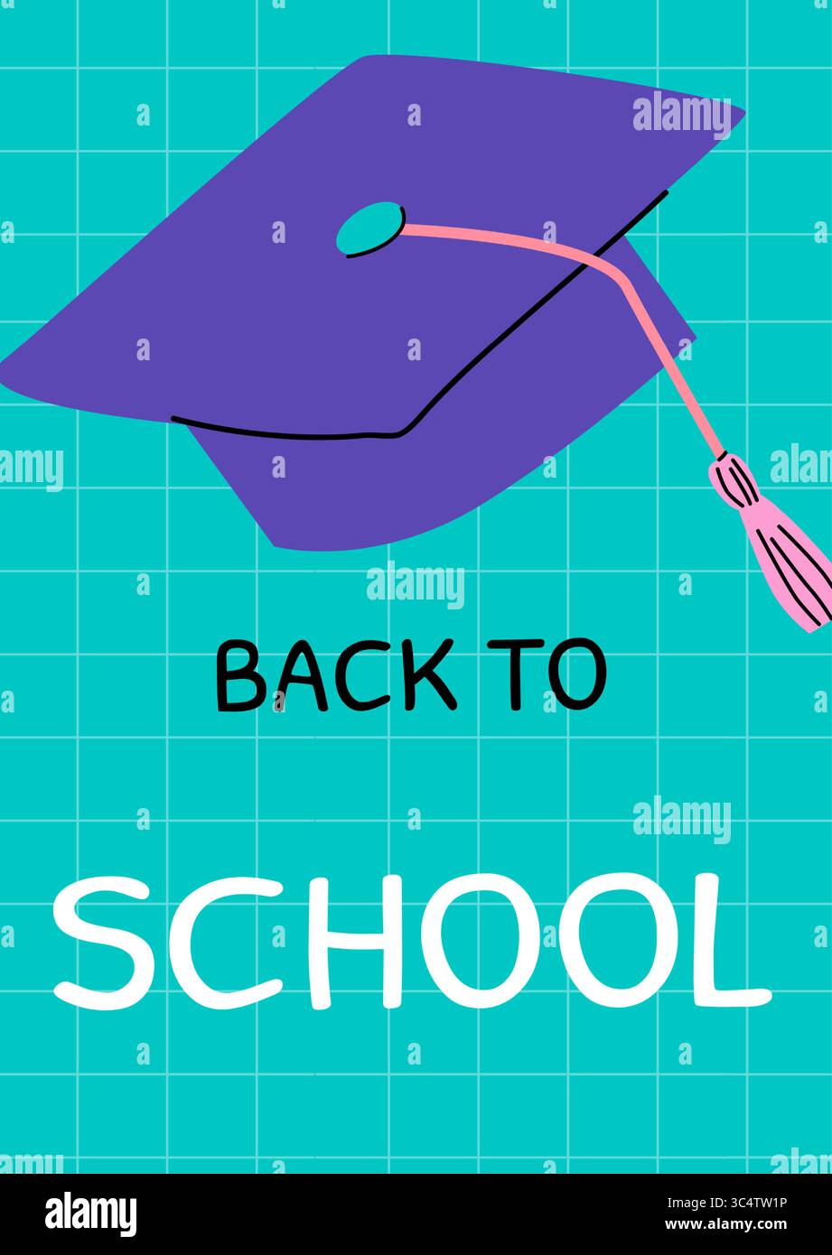 Graduation Graph Paper Back to school concept with graduation cap and graph paper background ...