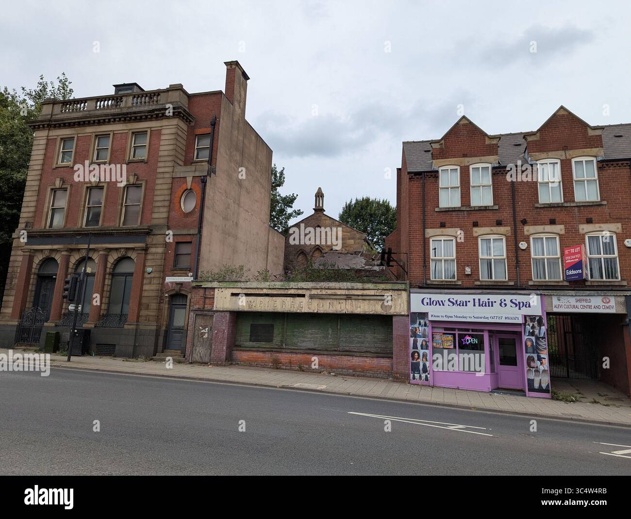 Red brick and stone former Royal Bank of Scotland building at 749 Attercliffe Road, Sheffield, a Grade II listed building. - Smartphone Captured Stock Image