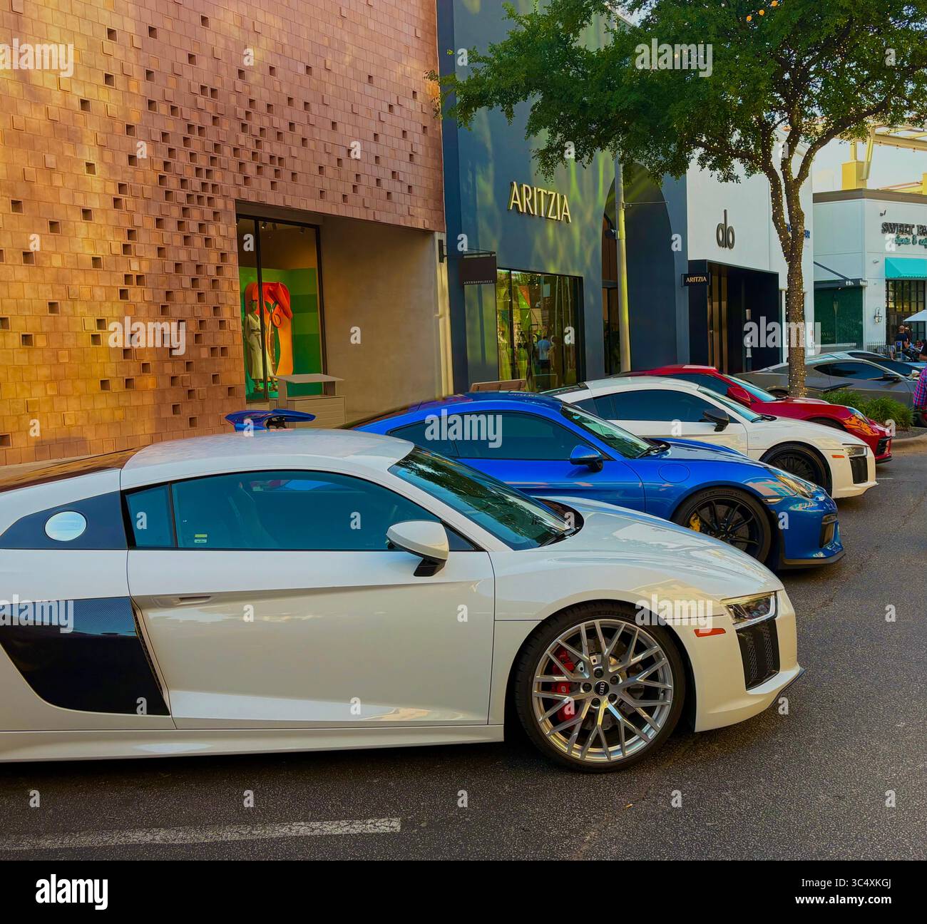 Porsche 911, Audi R8 4S, Porsche 718 GT4 - Smartphone Captured Stock Image Porsche 911, Audi R8 4S, Porsche 718 GT4 - Smartphone Captured Stock Image