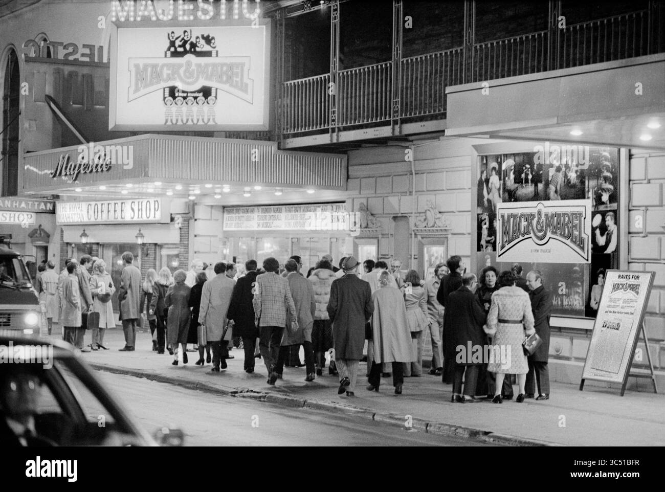 November 10, 1901, New York City, New York, USA: Crowd outside Majestic Theater at Night, New York City, New York, USA, photograph by Thomas J. O'Halloran, November 1974 (Credit Image: © JT Vintage/Glasshouse via ZUMA Wire) Stock Photo
