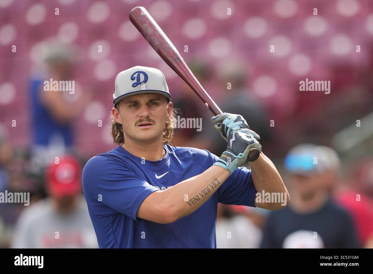 Los Angeles Dodgers Alex Freeland During Batting Practice Before A Los Angeles Dodgers Alex Freeland During Batting Practice Before A Baseball Game Against The Cincinnati Reds Tuesday July 29 2025 In Cincinnati Ap Kaster 3C531GM 