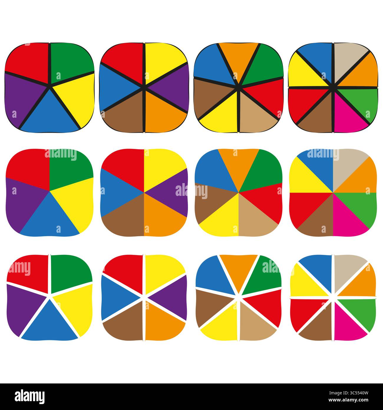 Colorful geometric squares. Abstract pixel patterns. Bright Vector ...