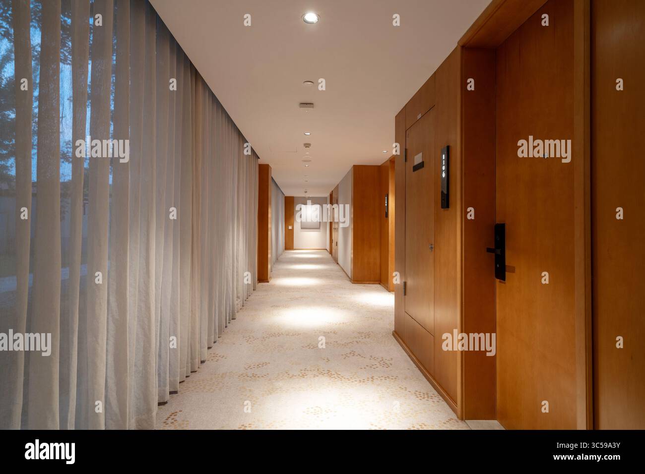 The corridor in the modern hotel Stock Photo