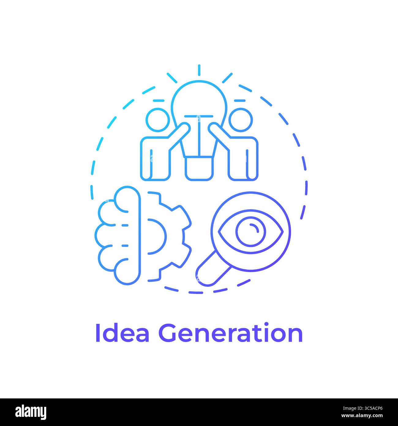 Idea generation blue gradient concept icon Stock Vector
