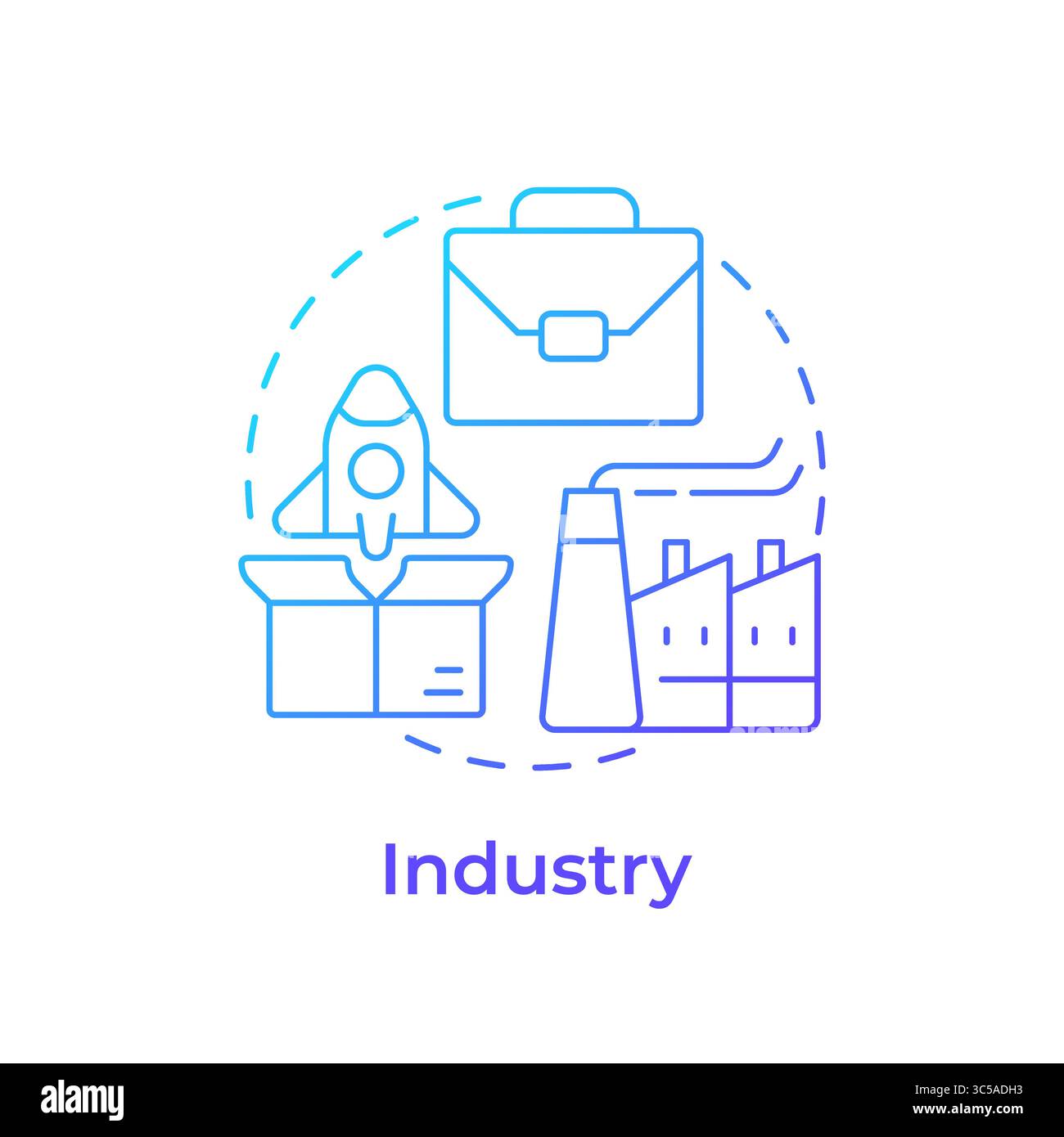 Industry blue gradient concept icon Stock Vector