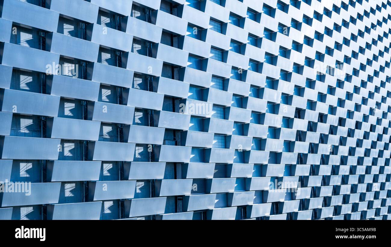 View of This architectural detail showcases the unique envelope facade of ...