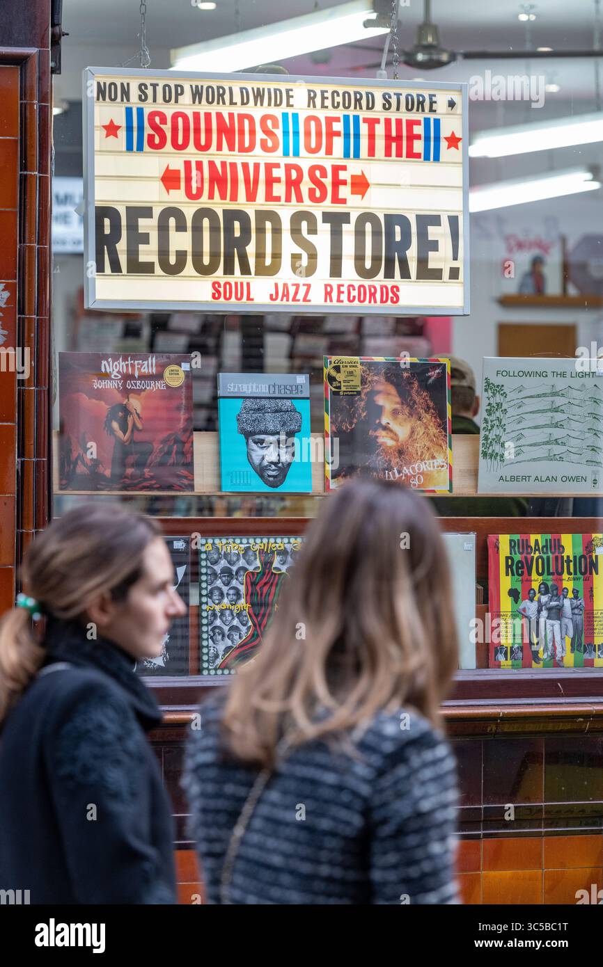 Store Sound Record store front of Sounds of the Universe in Soho, London, with Soul ...