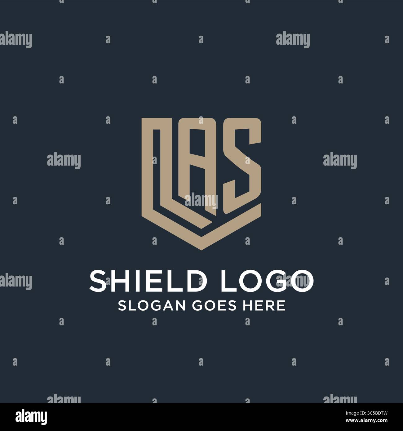 Initial AS logo shield guard shapes logo idea vector graphic vector graphic Stock Vector