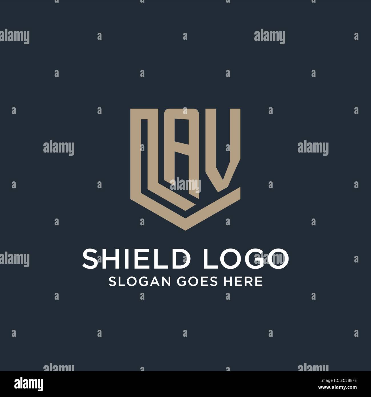 Initial AV logo shield guard shapes logo idea vector graphic vector graphic Stock Vector