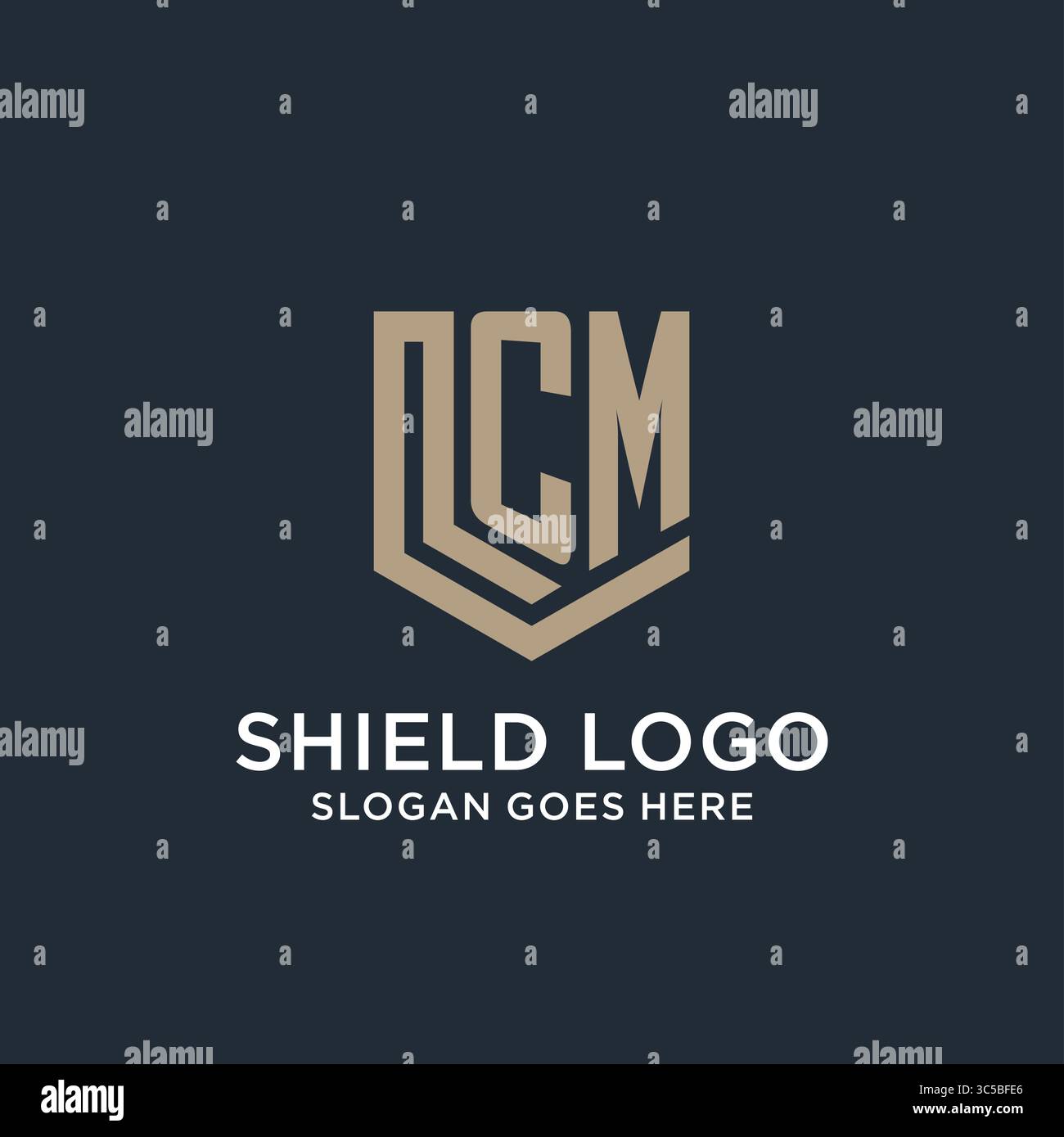 Initial CM logo shield guard shapes logo idea vector graphic vector ...