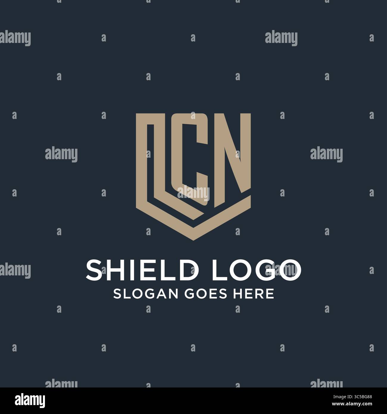 Initial CN logo shield guard shapes logo idea vector graphic vector ...